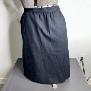 Vintage 1980's Yves Saint Laurent Rive Gauche Black Pencil Skirt
